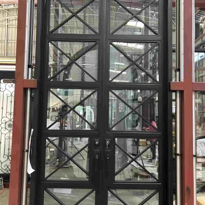 x-shaped-cross-wrought-iron-double-entry-door