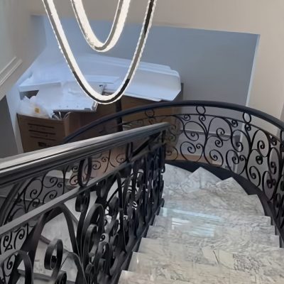 Custom wrought iron staircase railing and handrail service – ornate balustrade for luxury villa stairs