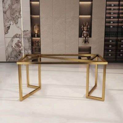 Heavy Duty Rectangular Gold Metal Table Base