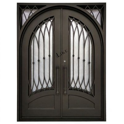 Matte Black Wrought Iron Door Timeless Gothic Elegance for Luxury Entrances