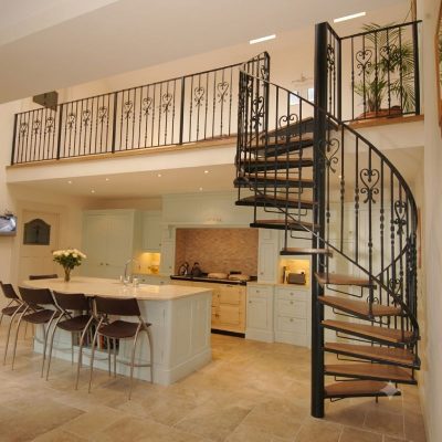 Modern Minimalist Wrought Iron Spiral Staircase