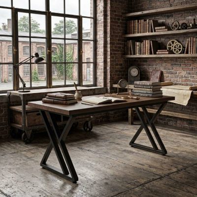 Gaming Desk Legs with Crossbar Support