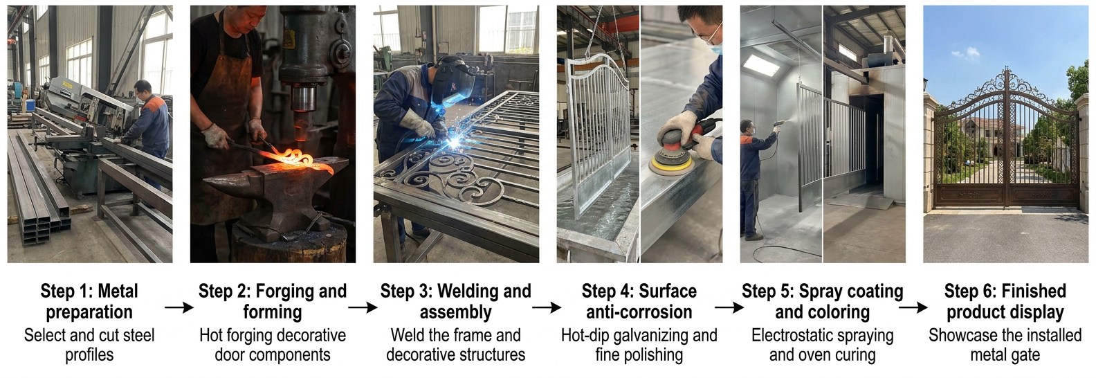 Flowchart of wrought iron gate manufacturing process