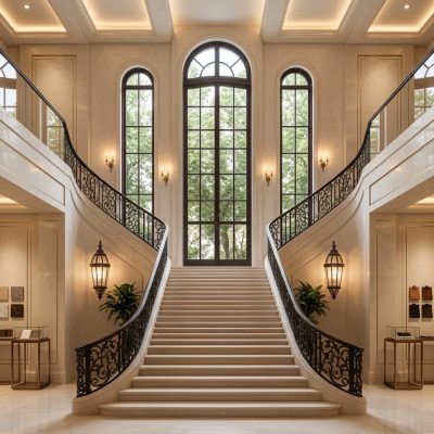 LIKE Metal custom-made black railings for villas showcasing elegant wrought iron balcony railings, staircase handrails, and terrace guardrails with decorative scrollwork, sturdy balusters, and durable matte black powder-coated finishes, designed for luxury residential properties and gated communities.