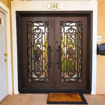 wrought iron double doors