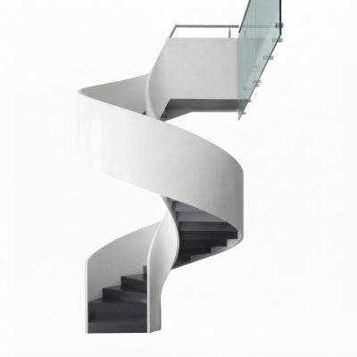 Two-Tone Steel Spiral Staircase