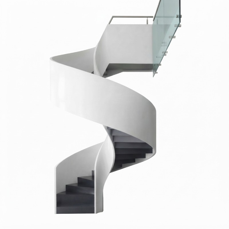 Two-Tone Steel Spiral Staircase