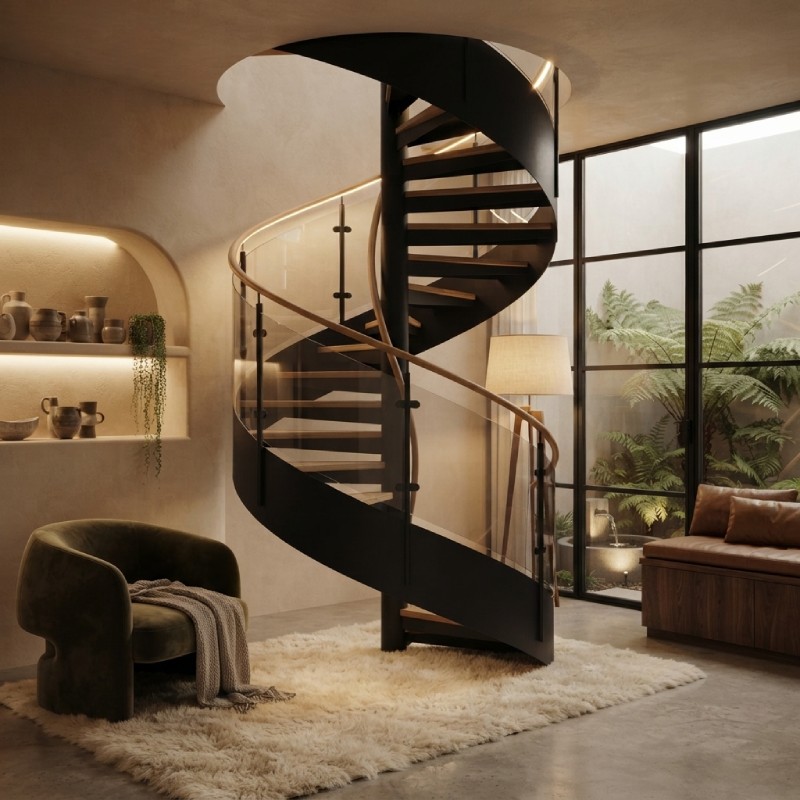 Modern Steel Spiral Staircase