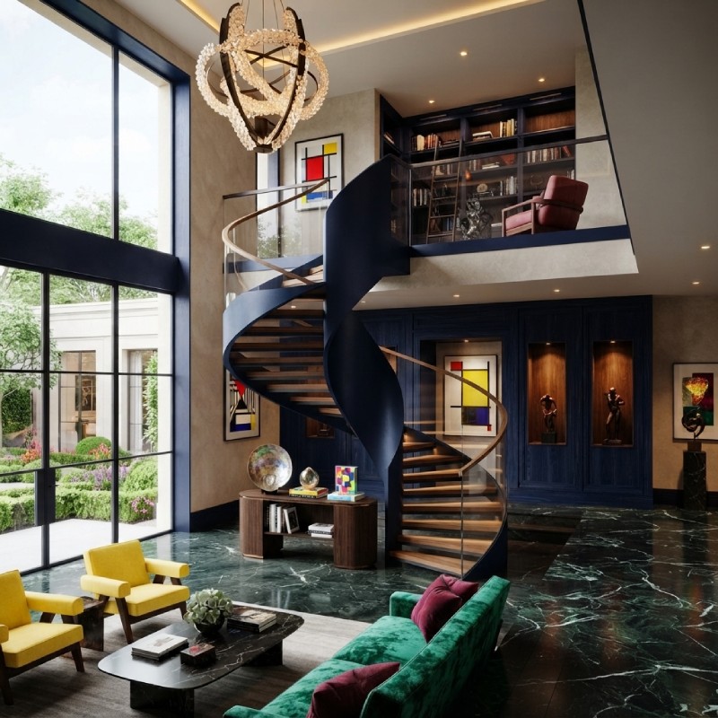 Helical All Steel Spiral Staircase