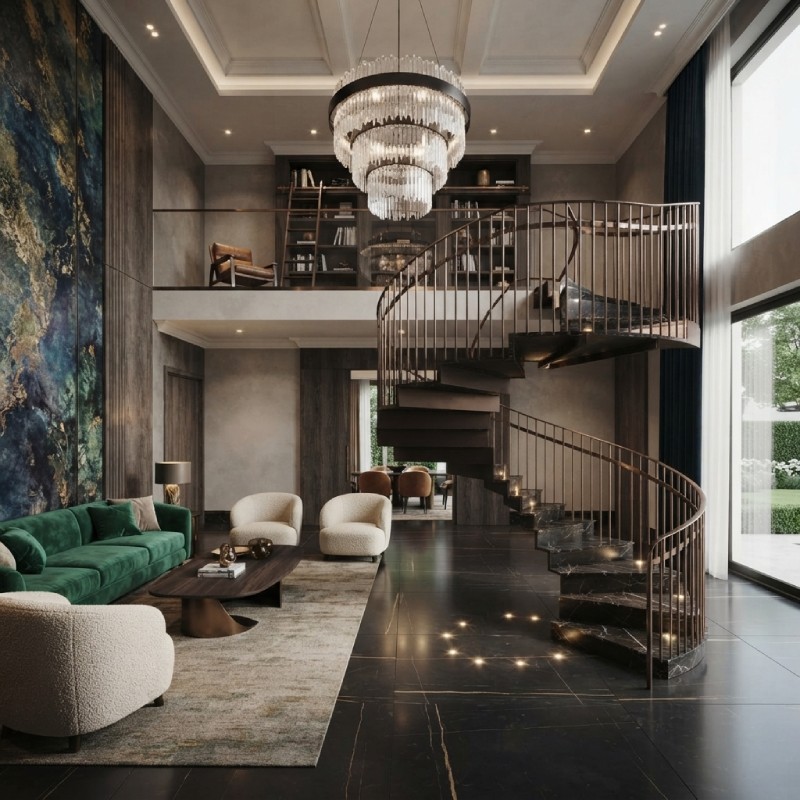 Bronze Steel Helical Spiral Staircase