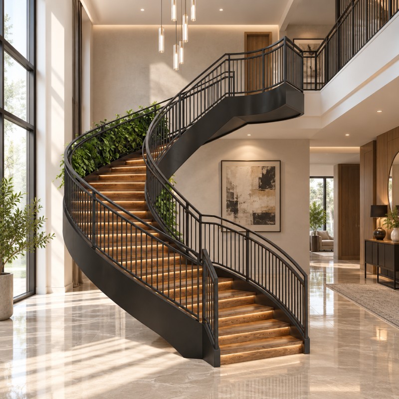 Black Steel Spiral Staircase