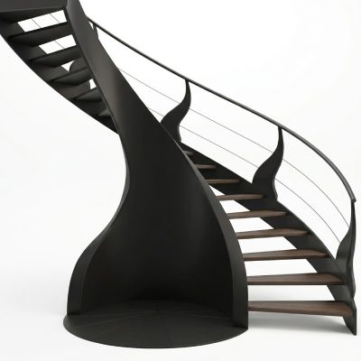 Sculptural Steel Helical Staircase
