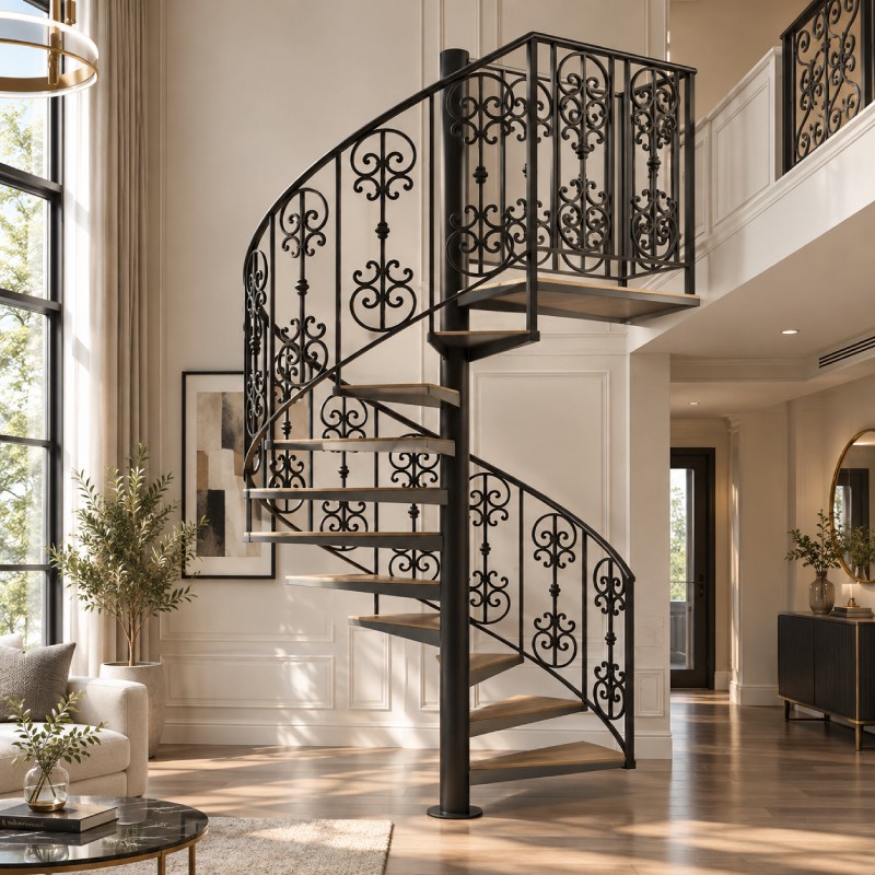 Iron Style Steel Spiral Staircase
